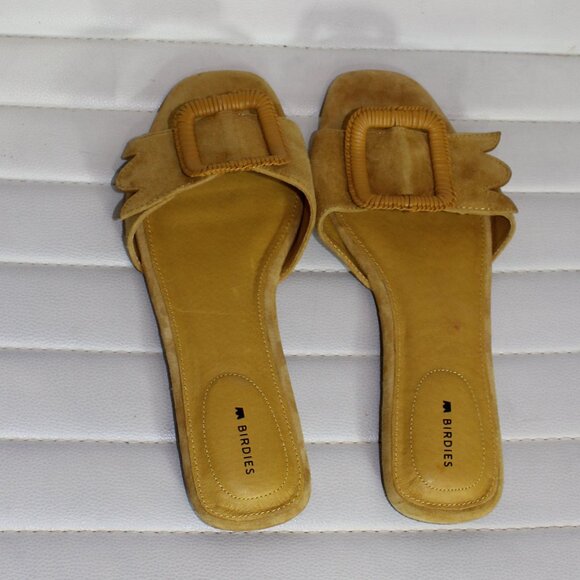 Birdies THE KIWI in Sunflower Suede slide sandals faux -leather size 9 - Picture 3 of 7